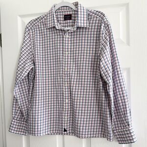 UNTUCKit Men’s Medium Plaid Button Down Shirt Cotton Lyocell Casual Long Sleeve